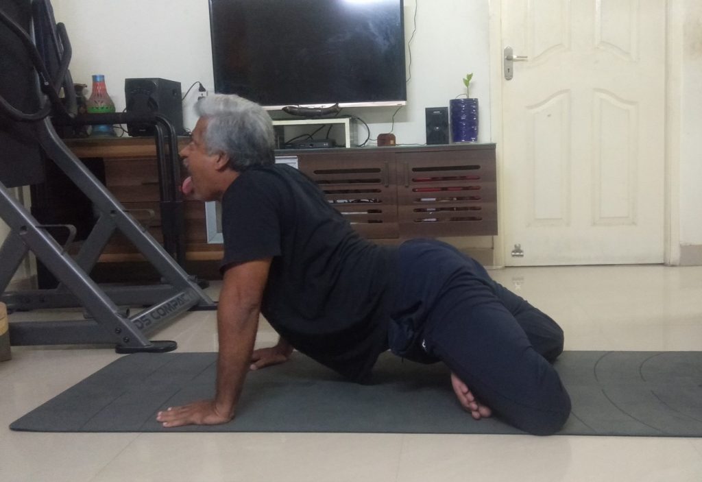 Lion Pose variation